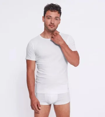 2-pack Go Abc heren T-shirts Korte mouw - Ronde hals - Mannen ondershirt elastisch katoen -