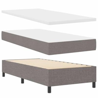 Boxspring bed met matras met hoofdeinde Taupe 100 x 200 cm Stof