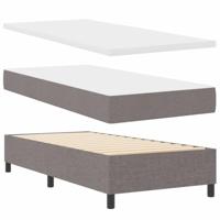 Boxspring bed met matras met hoofdeinde Taupe 100 x 200 cm Stof - thumbnail