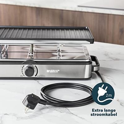 Princess 162645 Raclette 8 Grill Deluxe Zwart/RVS