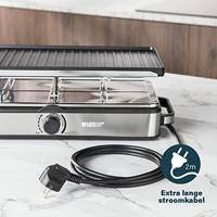 Princess 162645 Raclette 8 Grill Deluxe Zwart/RVS - thumbnail