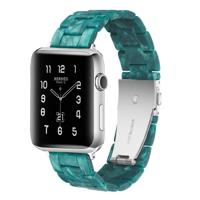 Simple Fashion Resin Watch Strap for Apple Watch Series 5 & 4 40mm & Series 3 & 2 & 1 38mm(Dumb Green) - thumbnail