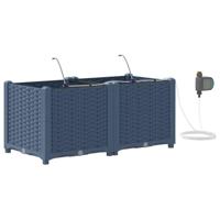 Tuinfafiers 1 stuk Basketweave met opslag Grijs 40 x 40 x 126cm Kunststof - thumbnail