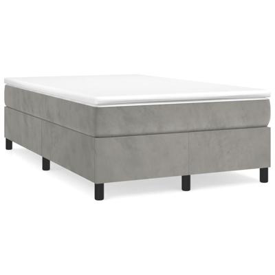 Boxspring met matras fluweel lichtgrijs 120x190 cm