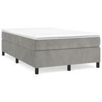 Boxspring met matras fluweel lichtgrijs 120x190 cm - thumbnail