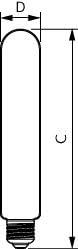Signify 31629400 Gloeilamp-lamp Energielabel C (A - G) E27 Speciale vorm 26 W Warmwit (Ø x l) 38 mm x 210 mm 1 stuk(s) Signify 31629400 Gloeilamp-lamp Energielabel C (A - G) E27 Speciale vorm 26 W Warmwit (Ø x l) 38 mm x 210 mm 1 stuk(s)