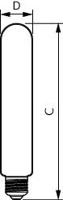 Signify 31629400 Gloeilamp-lamp Energielabel C (A - G) E27 Speciale vorm 26 W Warmwit (Ø x l) 38 mm x 210 mm 1 stuk(s) - thumbnail