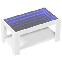 Salontafel met LED 93x53x45 cm bewerkt hout wit - thumbnail