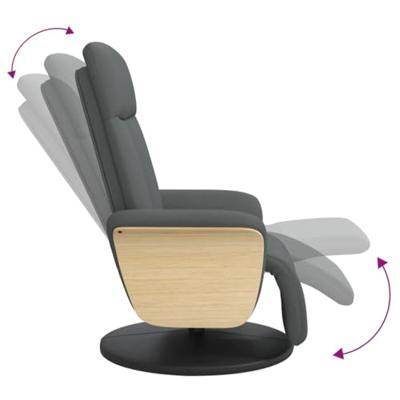 Fauteuil verstelbaar met voetensteun stof donkergrijs