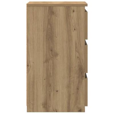 Nachtkastjes 2 st 40x35x62,5 cm bewerkt hout artisanaal eiken