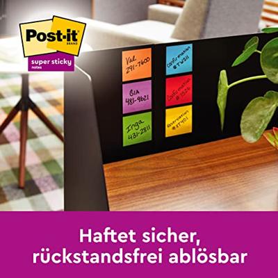 Post-it Super Sticky notes Oasis, 90 vel, ft 76 x 76 mm, geassorteerde kleuren, pak van 5 blokken