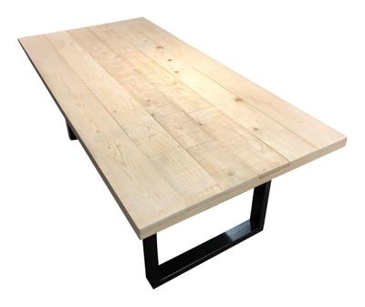 Artistiq Eettafel 'Alieke' Met zwarte U-poot, Mangohout, 160 x 90cm