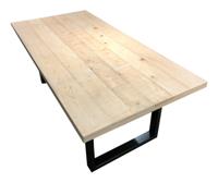 Artistiq Eettafel 'Alieke' Met zwarte U-poot, Mangohout, 160 x 90cm - thumbnail