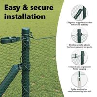 VidaXL Afrasteringspaal groen 10 x 1,2 m (13 mm gaas) staal en pvc - thumbnail