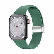Siliconen bandje - Folding Buckle - Groen - Geschikt voor Apple Watch 44mm / 45mm / 46mm / 49mm - thumbnail