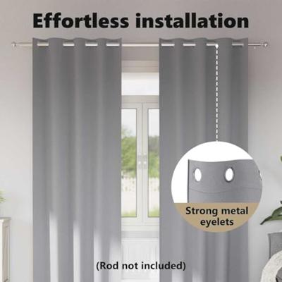 VidaXL Zwart-out gordijnen met ringen 2 pcs lichtgrijs 225 x 140 cm