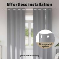 VidaXL Zwart-out gordijnen met ringen 2 pcs lichtgrijs 225 x 140 cm - thumbnail