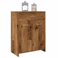 Badkamerkast 60x33x80 cm bewerkt hout oud houtkleurig - thumbnail