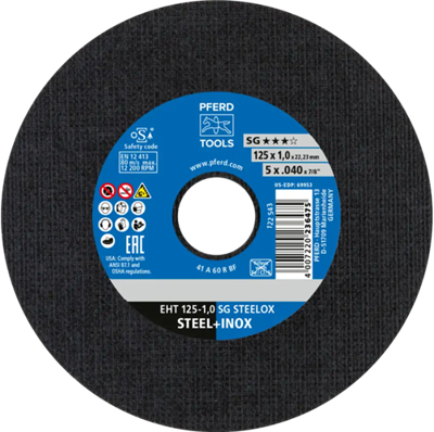 PFERD TOOLS PSF STEEL 61719010 Doorslijpschijf recht 125 mm 25 stuk(s) Staal