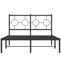 Bedframe met hoofdbord metaal zwart 120x190 cm - thumbnail