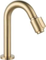 Saqu Essential 2.0 luxe fonteinkraan met C-uitloop geborsteld messing - thumbnail