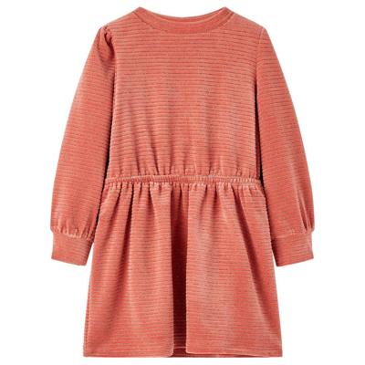 Kinderjurk met lange mouwen 92 middelroze