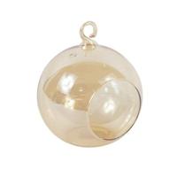 Theelichthouder glazen bol amber 10 cm | 18 stuks - thumbnail