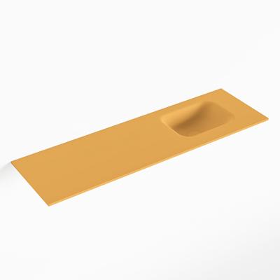 MONDIAZ LEX Ocher solid surface inleg wastafel voor toiletmeubel 100cm. Positie wasbak rechts