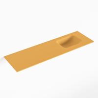 MONDIAZ LEX Ocher solid surface inleg wastafel voor toiletmeubel 100cm. Positie wasbak rechts - thumbnail