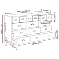 Ladekast ASKIM Bruin 79 x 40 x 133.5 cm Massief grenenhout - thumbnail