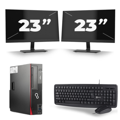 Fujitsu Esprimo D756 SFF - Intel Core i7-6e Generatie - 16GB RAM - 256GB SSD - Windows 11 + 2x 23 inch Monitor