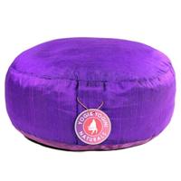 Yogi & Yogini Meditatiekussen Rond Ruwe Zijde Paars - 33 x 17 cm - thumbnail