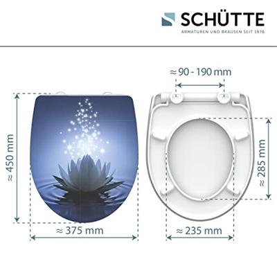 Schutte Duroplast High Gloss WC-bril WATER LILY met soft-close en quick-release
 82582