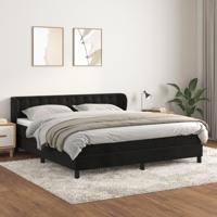 Boxspring met matras fluweel zwart 160x200 cm - thumbnail