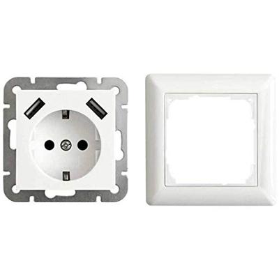 LEDmaxx 106648 1-voudig Stopcontact (onderbouw) Met USB, Aanraakbeveiliging Wit