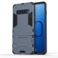 Schokbestendige PC + TPU Case voor Galaxy S10 met houder (marineblauw) - thumbnail