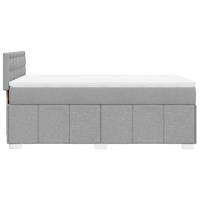 Boxspring met matras stof lichtgrijs 80x200 cm - thumbnail