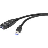 Renkforce RF-4598344 USB-kabel USB 3.2 Gen1 USB-A stekker, USB-A bus 5.00 m Zwart - thumbnail