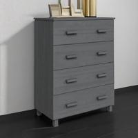 Dressoir 79x40x103,5 cm massief grenenhout donkergrijs - thumbnail