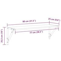 Wandplanken 2 pcs Zwart Eiken 80 x 25 x 25,5 cm Bewerkt hout - thumbnail