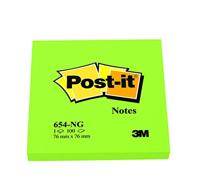 Post-it Notes, 100 vel, ft 76 x 76 mm, neongreon - thumbnail