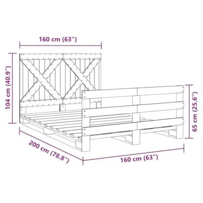 Bedframe met hoofdbord massief grenenhout 160x200 cm Bedframe met hoofdbord massief grenenhout 160x200 cm