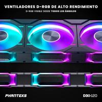 Phanteks D30 PWM Regular Airflow D-RGB PC-ventilator Zwart (b x h x d) 120 x 120 x 30 mm - thumbnail
