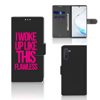 Samsung Galaxy Note 10 Hoesje met naam Woke Up - Origineel Cadeau Zelf Maken - thumbnail