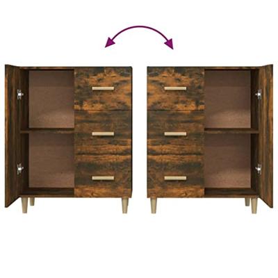 Dressoir 69,5x34x90 cm bewerkt hout gerookt eikenkleurig