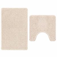 VidaXL Antislip badmat set 2 pcs crème pp - thumbnail