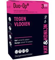 Duo-Op spot-on anti-vlooienmiddel voor kat en konijn 80mg (4+ kg) 2 x 3 pipetten - thumbnail