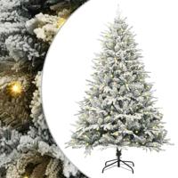 VidaXL Kunst kerstboom met verlichting groen 180 cm pvc en pe - thumbnail
