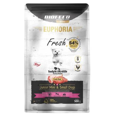 EUPHORIA Fresh Junior Turkey with rabbit XS/S - droog hondenvoer - 500g