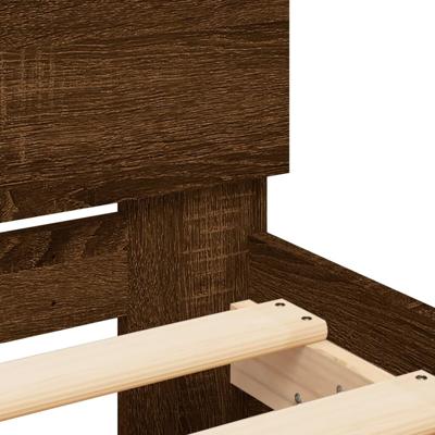 Bedframe met hoofdeinde bruin eikenkleur 120x200 cm